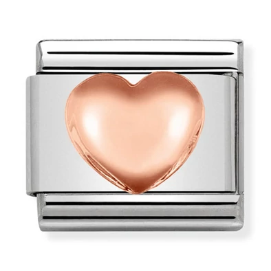 Nomination rozé arany szív charm - 430104/22
