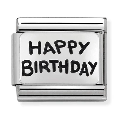 Nomination ezüst 'Happy Birthday' charm - 330102/41