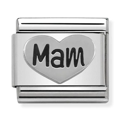 Nomination ezüst szív charm - 330101/15