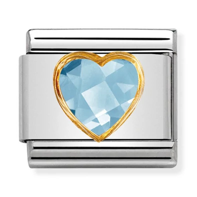 Nomination kék szív charm - 030610/006