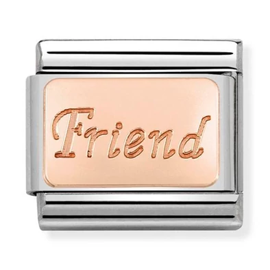 Nomination rozé arany 'Friend' charm - 430108/14
