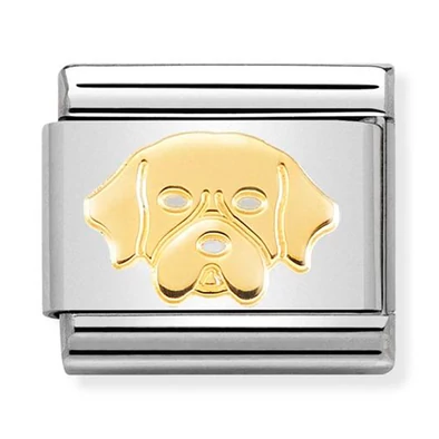 Nomination arany Golden Retriever charm - 030162/56