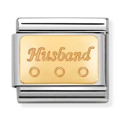 Nomination arany "Husband" charm - 030153/16