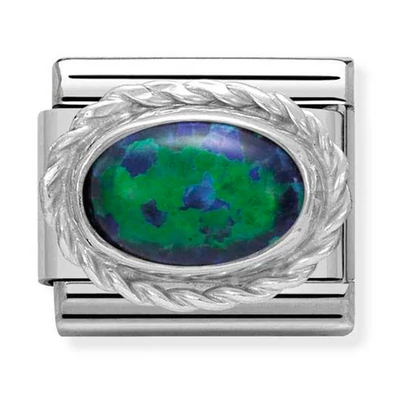Nomination zöld opál charm - 330503/26