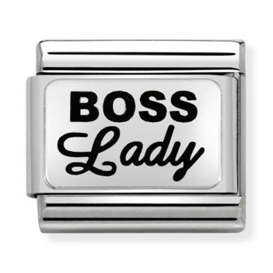 Nomination ezüst 'Boss lady' charm - 330109/35