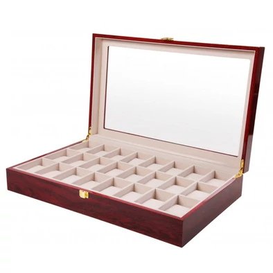 Óratartó doboz - lakk cseresznye fa - 24 db órának