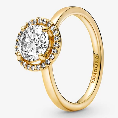 Pandora sárga arany csillogó kerek gyűrű - 161234C01-50