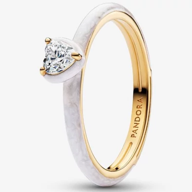 Pandora fehér csakra szív gyűrű - 163088C01-50