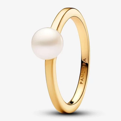 Pandora dupla édesvízi gyöngyös sárga arany gyűrű - 163157C01-50