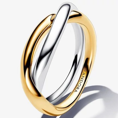 Pandora bicolor dupla karikák gyűrű - 163262C00-50