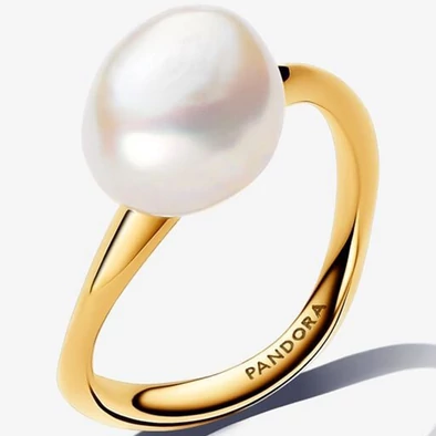 Pandora aranyozott gyűrű gyönggyel- 163293C01-52