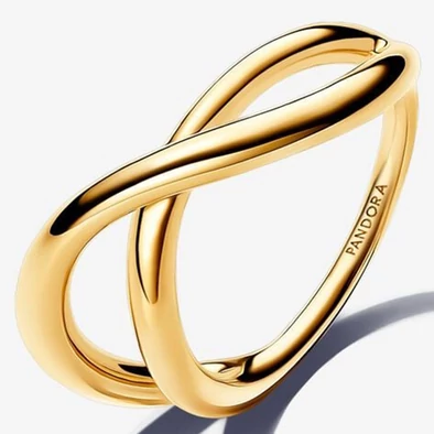 Pandora organikus formájú aranyozott végtelen gyűrű - 163318C00-50