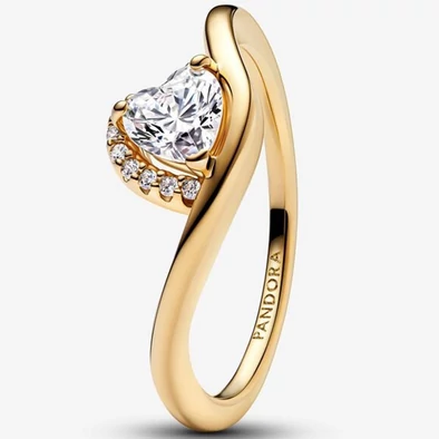 Pandora Hullámzó szív gyűrű - 163660C01-50