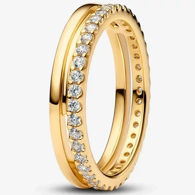 Pandora sárga arany dupla karikagyűrű - 163799C01-50