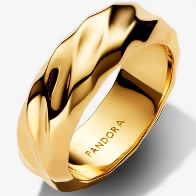 Pandora arany hullámos széles gyűrű - 163886C00-54