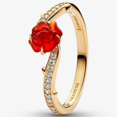 Pandora Disney Szépség és a Szörnyeteg bűvös rózsa gyűrű - 163984C01-50