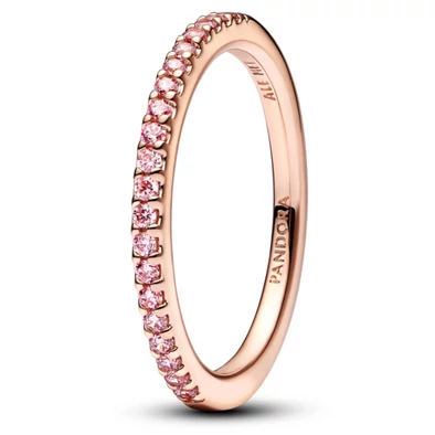 Pandora Szikrázó rózsaszín pavé gyűrű - 182999C01-50