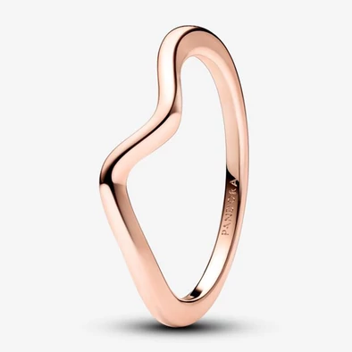 Pandora rozé polírozott hullám gyűrű - 183095C00-50