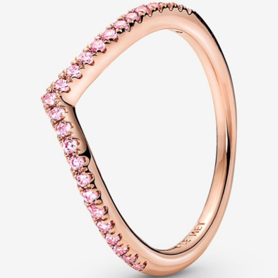 Pandora rozé - rózsaszín csillogó kívánság gyűrű - 186316C02-48