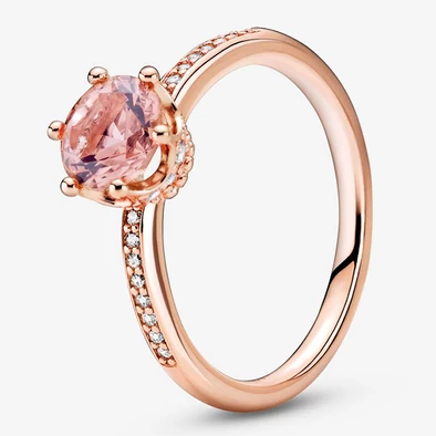 Pandora ragyogó rózsaszín korona gyűrű - 188289C01-50