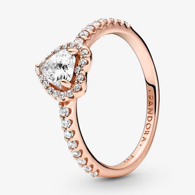 Pandora szikrázó kiemelt szív gyűrű - 188421C02-56