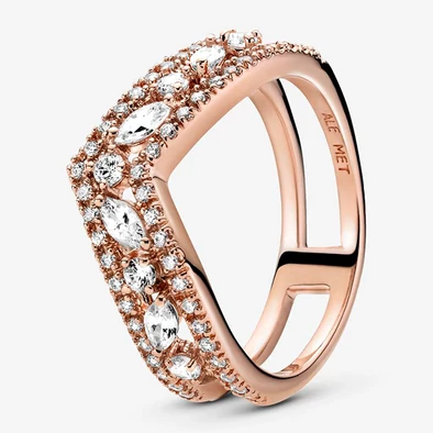 Pandora szikrázó navett dupla kívánság gyűrű - 189095C01-50