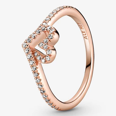 Pandora csillogó kívánság és szív gyűrű - 189302C01-52