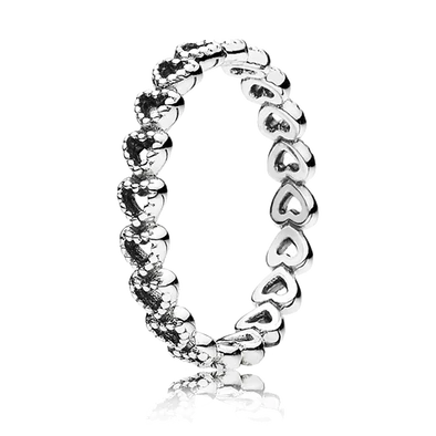 Pandora áttört szív gyűrű - 190980