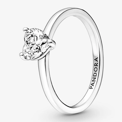 Pandora csillogó szív solitaire gyűrű - 191165C01-48