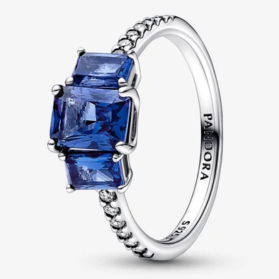 Pandora ragyogó kék kristályok gyűrű - 192389C01-50