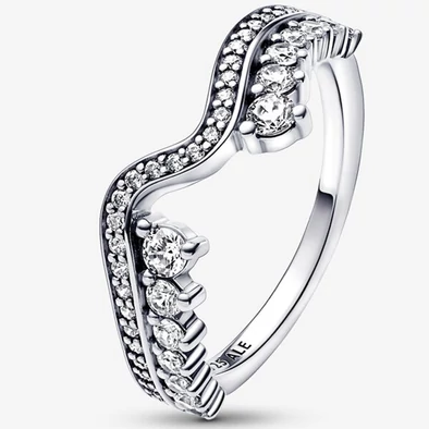 Pandora szikrázó aszimmetrikus hullám gyűrű - 192543C01-56