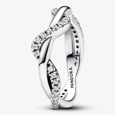 Pandora szikrázó összefonódó hullámok gyűrű - 193098C01-50