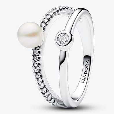 Pandora édesvízi gyöngyös dupla soros pavé gyűrű - 193147C01-48