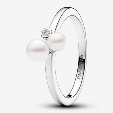 Pandora dupla édesvízi gyöngyös ezüst gyűrű - 193156C01-48
