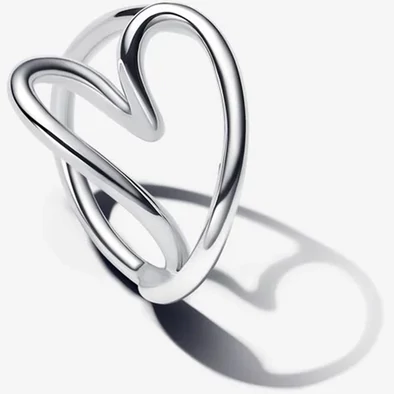 Pandora ezüst organikus szív formájú gyűrű - 193288C00-48