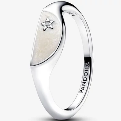 Pandora Me ezüst tűzzománc pecsétgyűrű - 193325C01-50