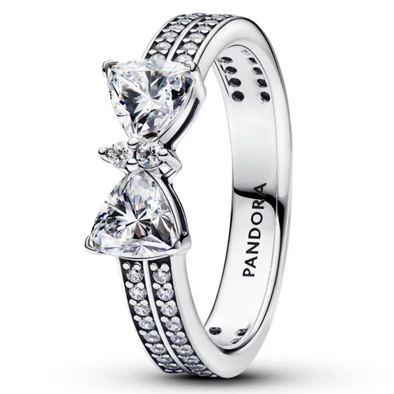 Pandora Szikrázó duplasoros masni gyűrű - 193552C01-50