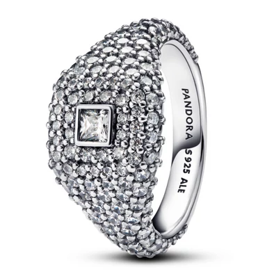 Pandora Négyszögletes pavé koktélgyűrű - 193556C01-50