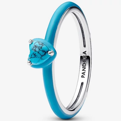 Pandora türkiz szív alakú kő gyűrű - 193828C01-50