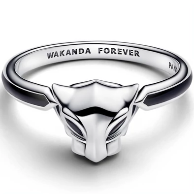 Pandora Marvel Fekete Párduc gyűrű - 194223C01-50 Pandora Marvel Fekete Párduc gyűrű - 194223C01-50