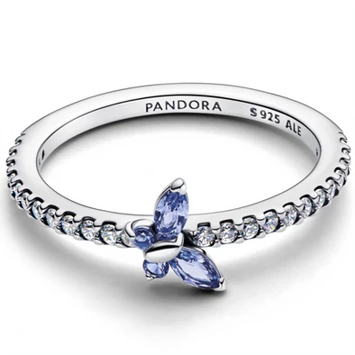Pandora szikrázó kék pillangó gyűrű - 194269C01-48 Pandora szikrázó kék pillangó gyűrű - 194269C01-48