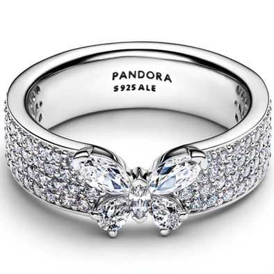 Pandora ezüst szikrázó szalag pillangó gyűrű - 194270C01-54 Pandora ezüst szikrázó szalag pillangó gyűrű - 194270C01-54