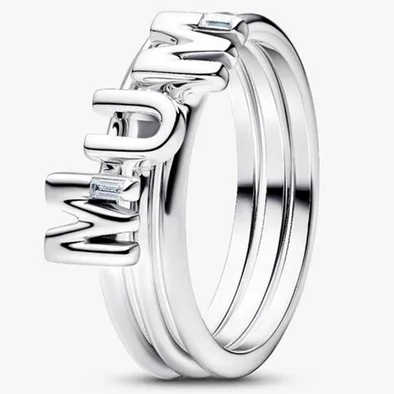 Pandora "MUM" szétválasztható tripla ezüst gyűrű - 194458C01-50