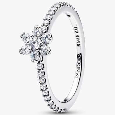 Pandora szikrázó virág ezüst gyűrű - 194499C01-48