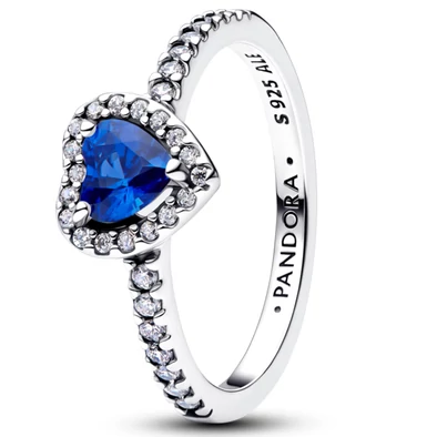 Pandora kiemelt hercegnőkék szív gyűrű - 198421C09-50