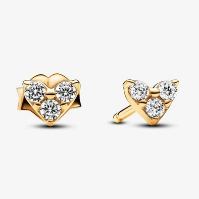 Pandora tripla köves arany szív fülbevaló - 263003C01
