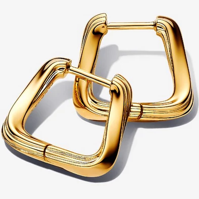 Pandora arany csavart háromszög kis karika-fülbevaló - 263875C00