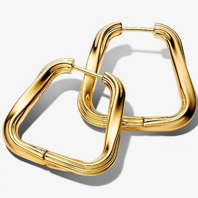 Pandora arany csavart háromszög nagy karika-fülbevaló - 263876C00