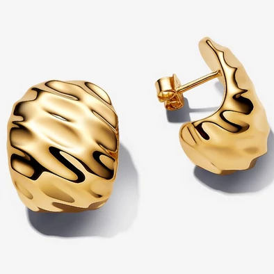 Pandora hullámos széles karika-fülbevaló - 263879C00