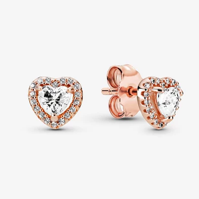 Pandora szikrázó, kiemelkedő szív fülbevaló - 288427C01